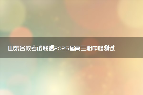 山东名校考试联盟2025届高三期中检测试题及答案汇总