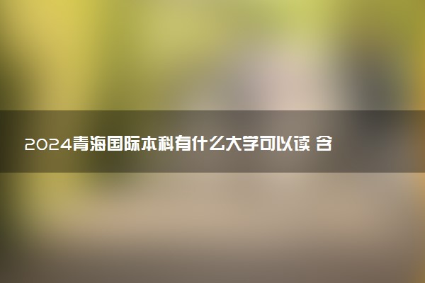 2024青海国际本科有什么大学可以读 含金量高吗