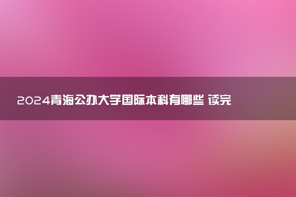 2024青海公办大学国际本科有哪些 读完好就业吗