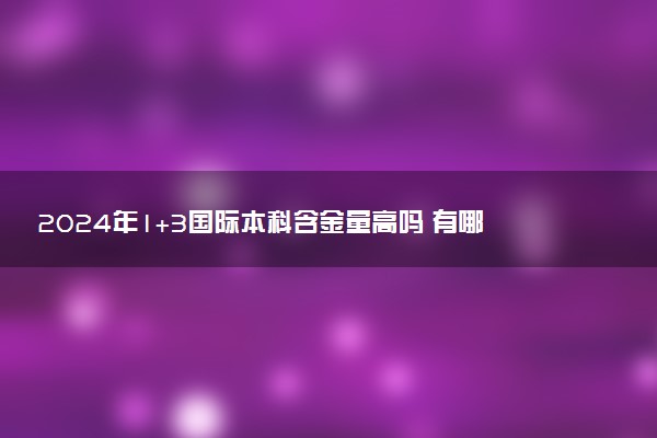 2024年1+3国际本科含金量高吗 有哪些优势