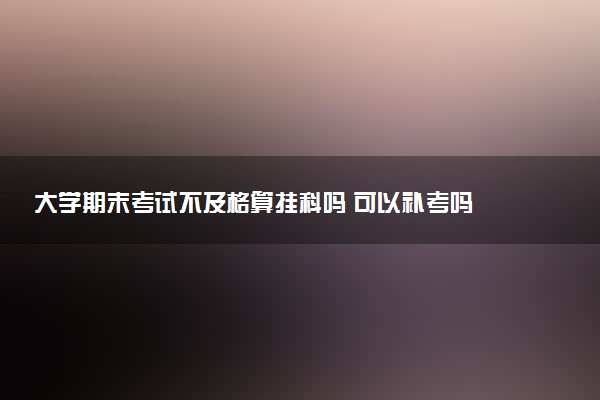 大学期末考试不及格算挂科吗 可以补考吗