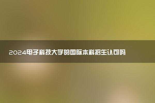 2024电子科技大学的国际本科招生认可吗 含金量咋样