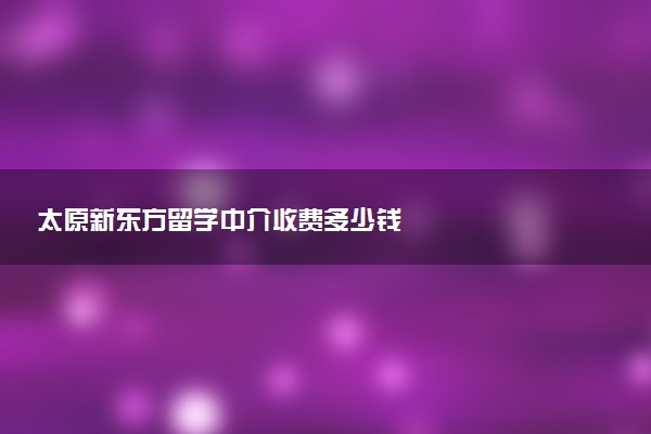 太原新东方留学中介收费多少钱