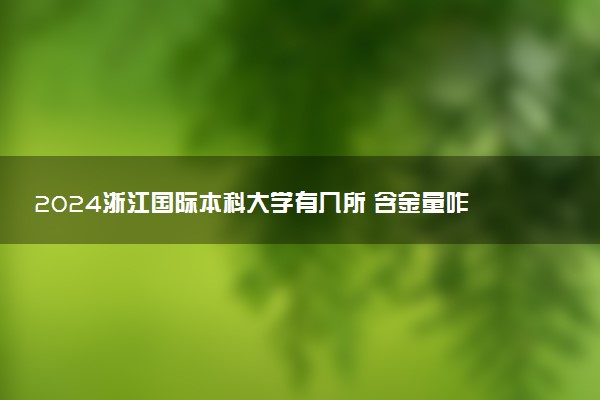 2024浙江国际本科大学有几所 含金量咋样