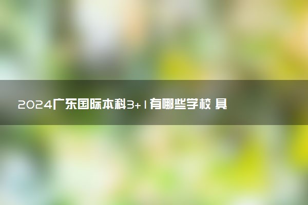 2024广东国际本科3+1有哪些学校 具体院校名单一览