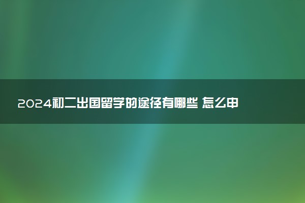 2024初二出国留学的途径有哪些 怎么申请