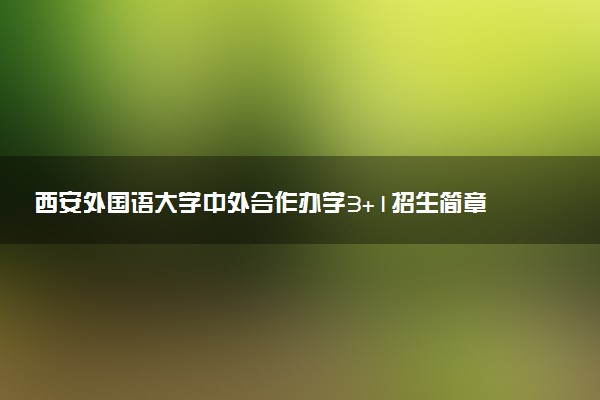 西安外国语大学中外合作办学3+1招生简章