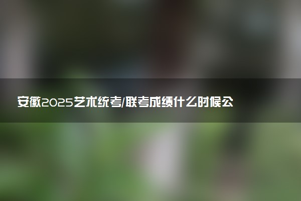 安徽2025艺术统考/联考成绩什么时候公布 哪天查分