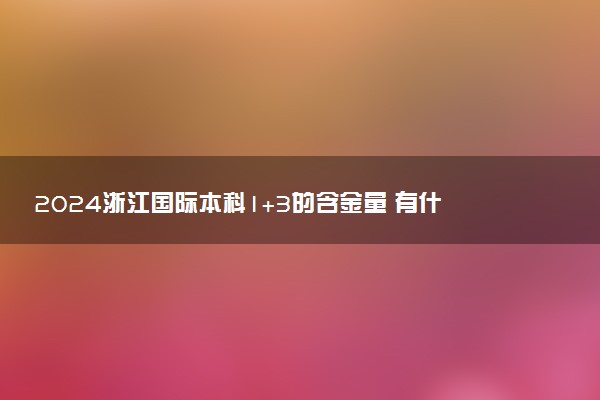 2024浙江国际本科1+3的含金量 有什么优势