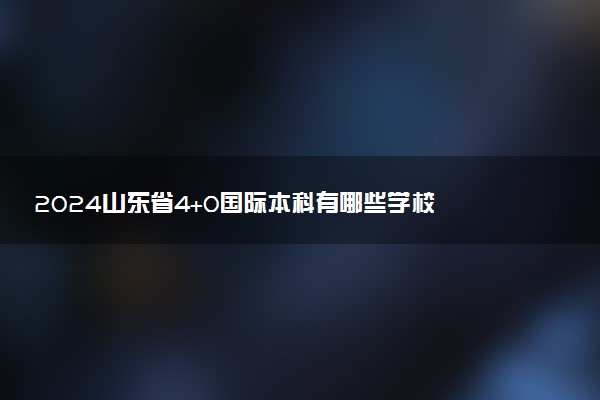 2024山东省4+0国际本科有哪些学校 一年学费多少