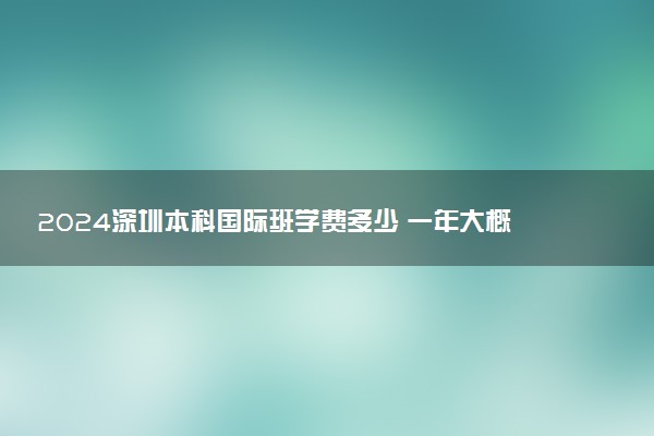 2024深圳本科国际班学费多少 一年大概要花多少钱