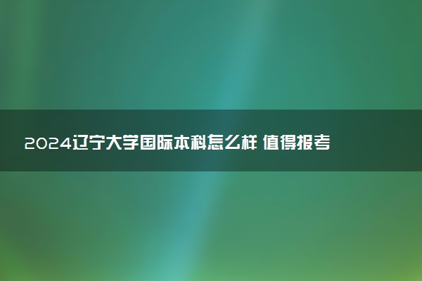 2024辽宁大学国际本科怎么样 值得报考吗