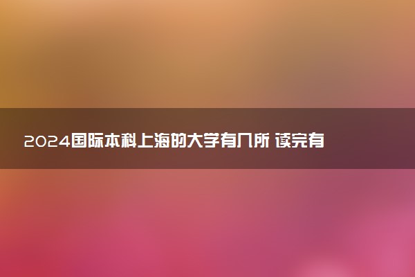 2024国际本科上海的大学有几所 读完有什么用