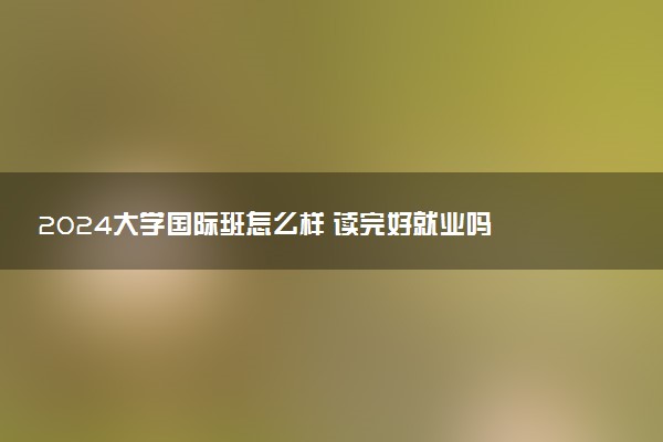 2024大学国际班怎么样 读完好就业吗