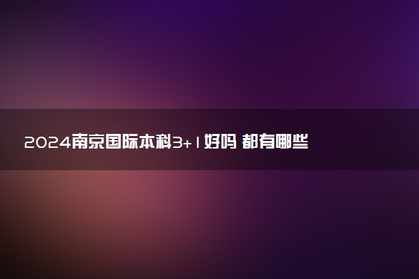 2024南京国际本科3+1好吗 都有哪些院校