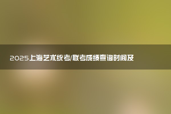 2025上海艺术统考/联考成绩查询时间及方法 在哪查分