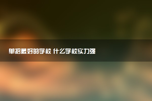 单招最好的学校 什么学校实力强