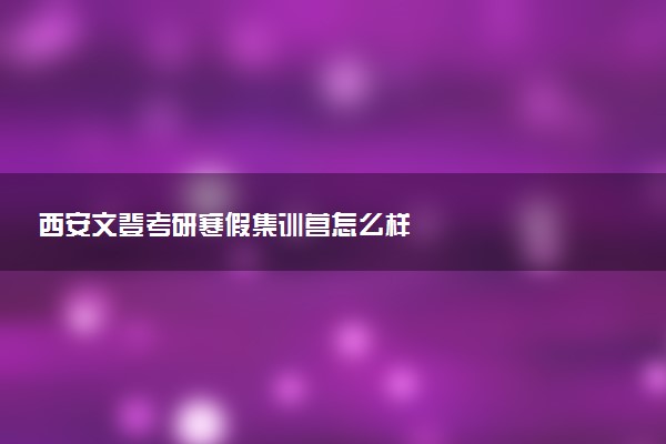 西安文登考研寒假集训营怎么样