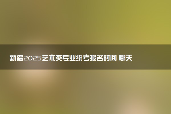 新疆2025艺术类专业统考报名时间 哪天开始报名