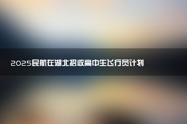 2025民航在湖北招收高中生飞行员计划 招生人数是多少