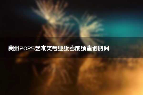 贵州2025艺术类专业统考成绩查询时间 几月份查询