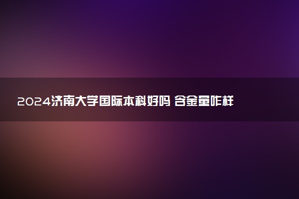 2024济南大学国际本科好吗 含金量咋样