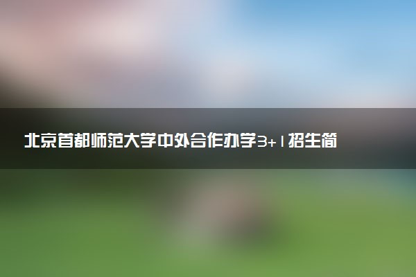 北京首都师范大学中外合作办学3+1招生简章