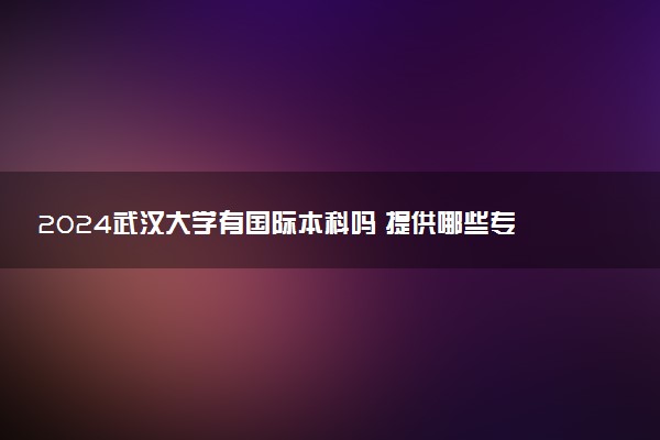 2024武汉大学有国际本科吗 提供哪些专业