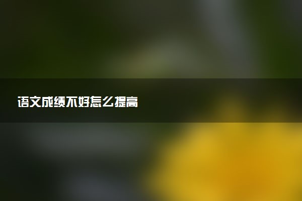 语文成绩不好怎么提高