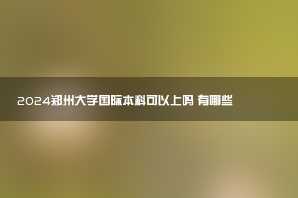 2024郑州大学国际本科可以上吗 有哪些优点