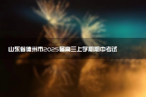 山东省德州市2025届高三上学期期中考试试题及答案汇总