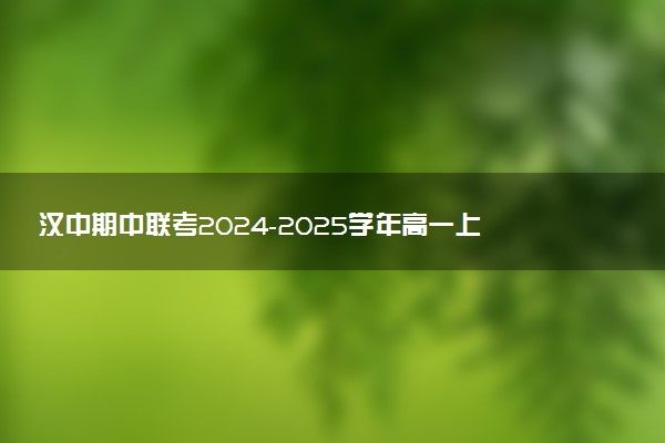 汉中期中联考2024-2025学年高一上学期11月期中试题及答案汇总