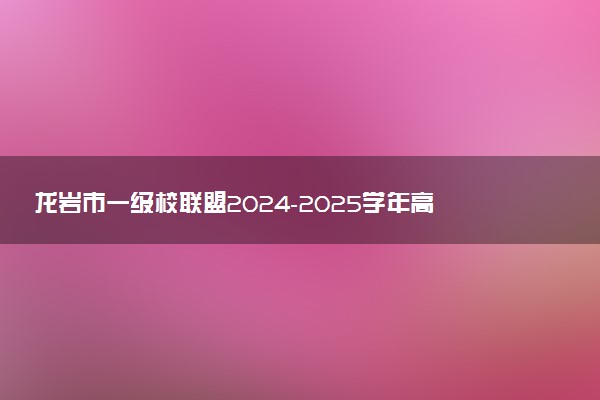 龙岩市一级校联盟2024-2025学年高二上学期11月期中联考试题及答案汇总