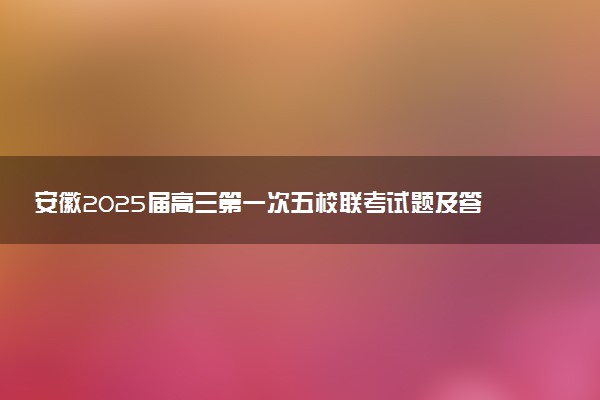 安徽2025届高三第一次五校联考试题及答案汇总