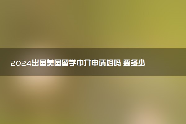 2024出国美国留学中介申请好吗 要多少钱