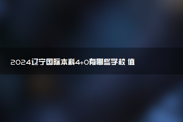 2024辽宁国际本科4+0有哪些学校 值得去读吗