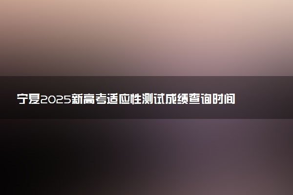 宁夏2025新高考适应性测试成绩查询时间 几号查分