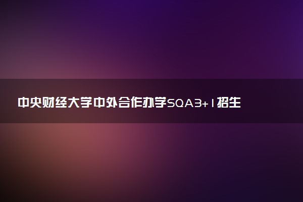 中央财经大学中外合作办学SQA3+1招生