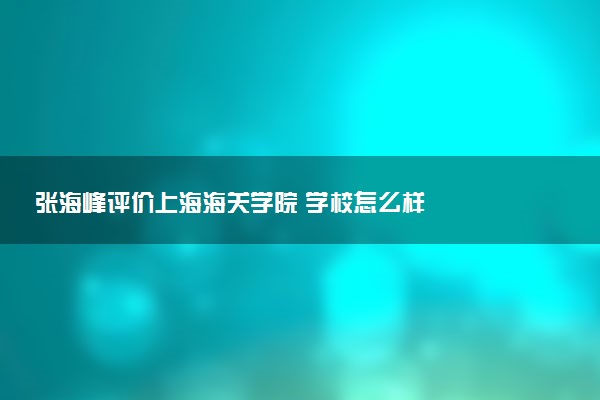 张海峰评价上海海关学院 学校怎么样