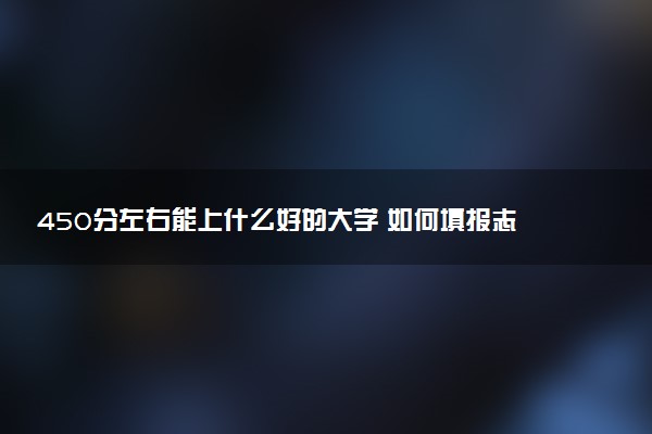 450分左右能上什么好的大学 如何填报志愿