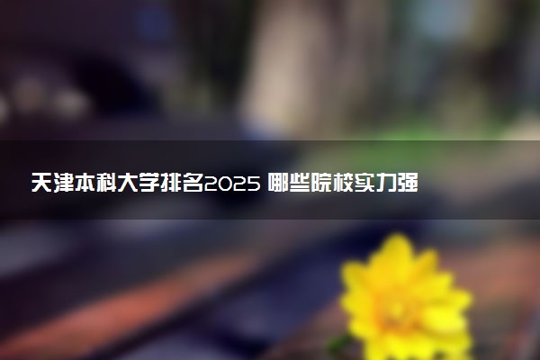 天津本科大学排名2025 哪些院校实力强