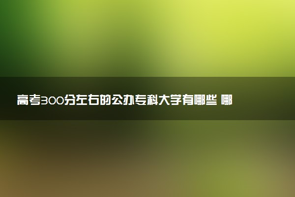 高考300分左右的公办专科大学有哪些 哪所院校好