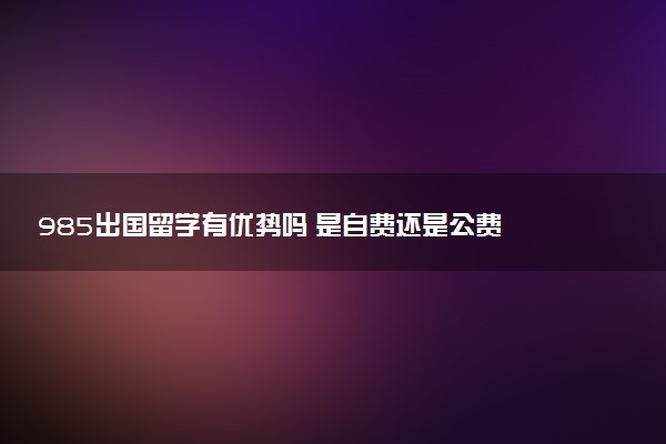 985出国留学有优势吗 是自费还是公费