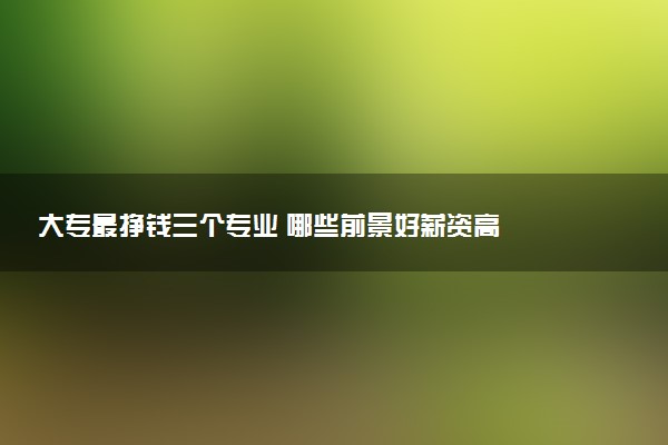 大专最挣钱三个专业 哪些前景好薪资高