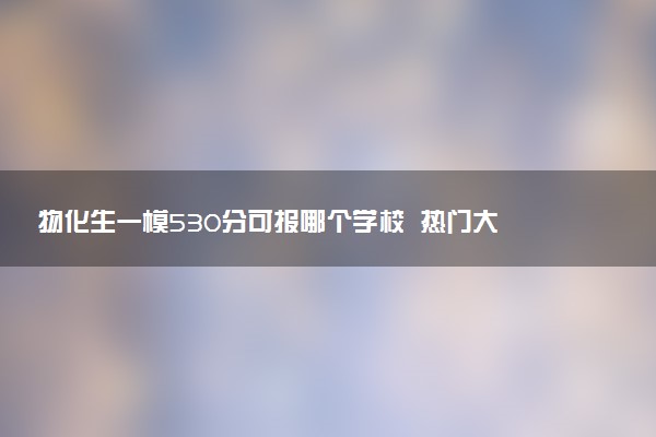 物化生一模530分可报哪个学校  热门大学及专业推荐