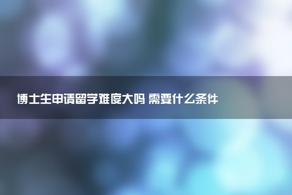 博士生申请留学难度大吗 需要什么条件