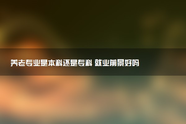 养老专业是本科还是专科 就业前景好吗