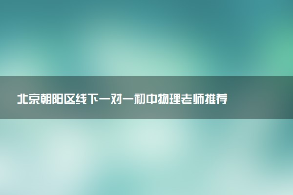 北京朝阳区线下一对一初中物理老师推荐