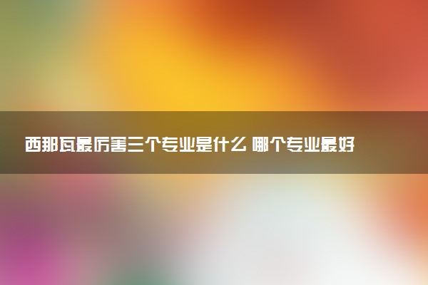 西那瓦最厉害三个专业是什么 哪个专业最好