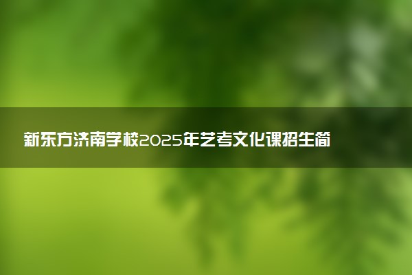 新东方济南学校2025年艺考文化课招生简章